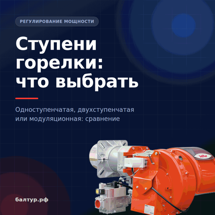 Одноступенчатая, двухступенчатая и модуляционная горелка: в чём разница и когда какую брать Одноступенчатая, двухступенчатая и модуляционная горелка: в чём разница и когда какую брать